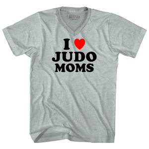 I Love Judo Moms Adult Tri-Blend V-neck T-shirt - Athletic Cool Grey I Love Judo Moms Adult Tri-Blend V-neck T-shirt - Athletic Cool Grey