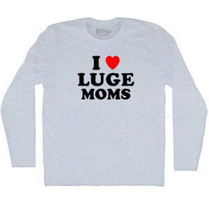 I Love Luge Moms Adult Tri-Blend Long Sleeve T-shirt - Athletic White I Love Luge Moms Adult Tri-Blend Long Sleeve T-shirt - Athletic White