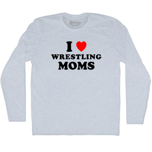 I Love Wrestling Moms Adult Tri-Blend Long Sleeve T-shirt - Athletic White I Love Wrestling Moms Adult Tri-Blend Long Sleeve T-shirt - Athletic White