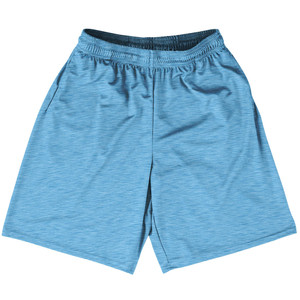 Heathered Lacrosse Shorts Made In USA - Blue Carolina Heathered Lacrosse Shorts Made In USA - Blue Carolina