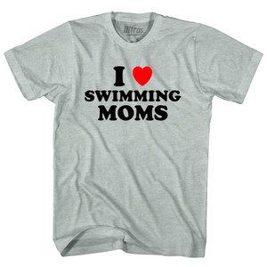 I Love Swimming Moms Adult Tri-Blend T-shirt - Athletic Cool Grey I Love Swimming Moms Adult Tri-Blend T-shirt - Athletic Cool Grey
