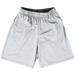 Heathered Basketball Practice Shorts Made In USA - Grey Light