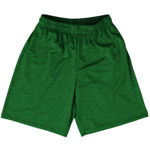 Heathered Lacrosse Shorts Made In USA - Dark Kelly Green Heathered Lacrosse Shorts Made In USA - Dark Kelly Green