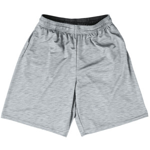 Heathered Basketball Practice Shorts Made In USA - Grey Medium