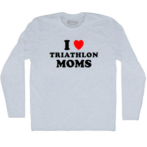 I Love Triathlon Moms Adult Tri-Blend Long Sleeve T-shirt - Athletic White I Love Triathlon Moms Adult Tri-Blend Long Sleeve T-shirt - Athletic White