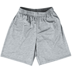 Heathered Lacrosse Shorts Made In USA - Grey Medium Heathered Lacrosse Shorts Made In USA - Grey Medium