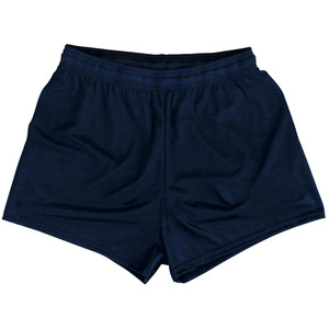 Heathered Womens & Girls Sport Shorts End Made In USA - Blue Navy Heathered Womens & Girls Sport Shorts End Made In USA - Blue Navy