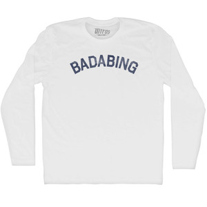 Badabing Adult Cotton Long Sleeve T-shirt - White