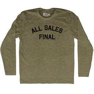 All Sales Final Adult Tri-Blend Long Sleeve T-shirt - Military Green