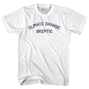 Climate Change Skeptic Adult Cotton T-shirt - White