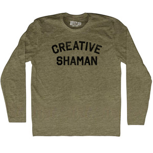 Creative Shaman Adult Tri-Blend Long Sleeve T-shirt - Military Green