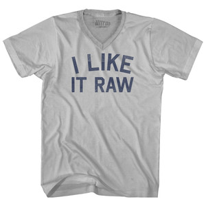 I Like It Raw Adult Tri-Blend V-neck T-shirt - Cool Grey I Like It Raw Adult Tri-Blend V-neck T-shirt - Cool Grey