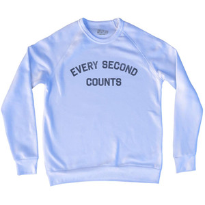 Every Second Counts Adult Tri-Blend Sweatshirt - White