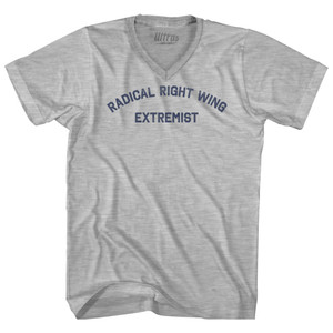 Radical Right Wing Extremist Adult Cotton V-neck T-shirt - Grey Heather