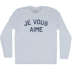 Je Vous Aime Adult Tri-Blend Long Sleeve T-shirt - Athletic White Je Vous Aime Adult Tri-Blend Long Sleeve T-shirt - Athletic White