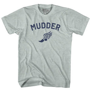 Mudder Running Wings Adult Tri-Blend T-shirt - Athletic Cool Grey