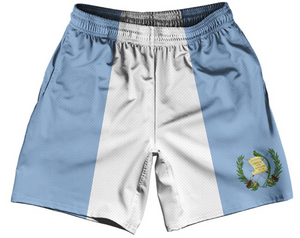 Youth SMALL- Guatemala Country Flag Athletic Running Fitness Exercise Shorts 4"- Final Sale ZT41