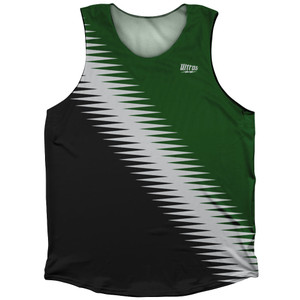 Lightning Fast Pattern Athletic Tank Top - Black Medium Grey Hunter Green