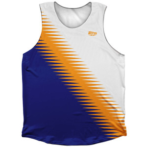 Lightning Fast Pattern Athletic Tank Top - Royal Blue Orange White Lightning Fast Pattern Athletic Tank Top - Royal Blue Orange White
