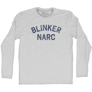 Blinker Narc Adult Cotton Long Sleeve T-shirt - Grey Heather Blinker Narc Adult Cotton Long Sleeve T-shirt - Grey Heather