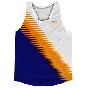 Lightning Fast Pattern Running Track Tops Made In USA - Royal Blue Orange White Lightning Fast Pattern Running Track Tops Made In USA - Royal Blue Orange White