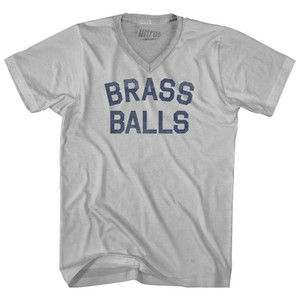 Brass Balls Adult Tri-Blend V-neck T-shirt - Cool Grey