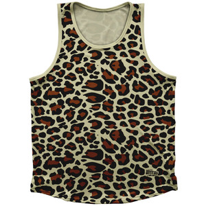 Cheetah Pattern Athletic Tank Top Made In USA - Vegas Gold