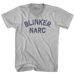 Blinker Narc Adult Tri-Blend V-neck T-shirt - Cool Grey