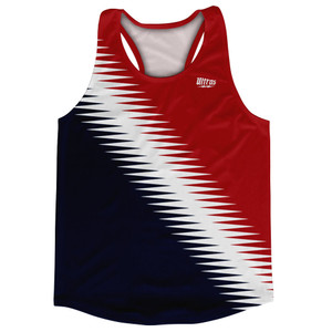 Lightning Fast Pattern Running Track Tops Made In USA - Navy White Red Lightning Sash Lightning Fast Pattern Running Track Tops Made In USA - Navy White Red Lightning Sash