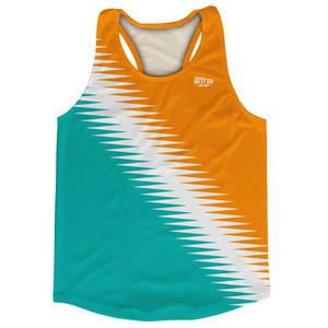 Lightning Fast Pattern Running Track Tops Made In USA - Tiffany Blue White Orange Lightning Fast Pattern Running Track Tops Made In USA - Tiffany Blue White Orange