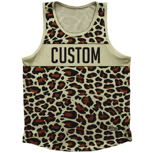 Cheetah Pattern Custom Athletic Tank Top Made In USA - Vegas Gold Cheetah Pattern Custom Athletic Tank Top Made In USA - Vegas Gold