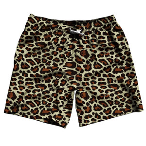 Cheetah Pattern Swim Shorts 7" Made in USA - Vegas Gold Cheetah Pattern Swim Shorts 7" Made in USA - Vegas Gold