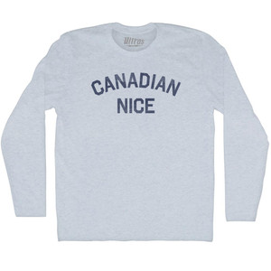 Canadian Nice Adult Tri-Blend Long Sleeve T-shirt - Athletic White