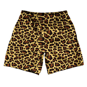 Cheetah Pattern Athletic Running Fitness Exercise Shorts 7" Inseam Shorts Made In USA - Yellow Cheetah Pattern Athletic Running Fitness Exercise Shorts 7" Inseam Shorts Made In USA - Yellow