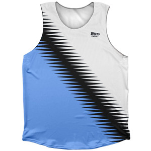 Lightning Fast Pattern Athletic Tank Top - Carolina Blue Navy Almost Black White Lightning Fast Pattern Athletic Tank Top - Carolina Blue Navy Almost Black White