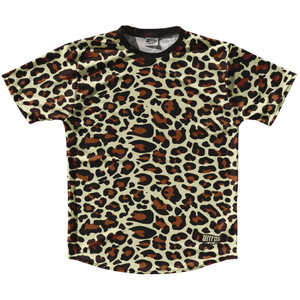 Cheetah Pattern Running Shirt Track Cross Made In USA - Vegas Gold