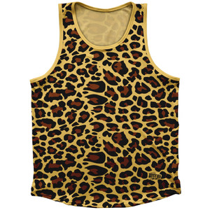 Cheetah Pattern Athletic Tank Top Made In USA - Yellow