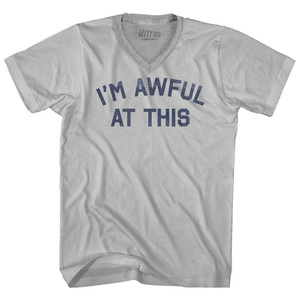 I'm Awful At This Adult Tri-Blend V-neck T-shirt - Cool Grey