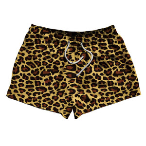 Cheetah Pattern 2.5" Swim Shorts Made in USA - Yellow Cheetah Pattern 2.5" Swim Shorts Made in USA - Yellow