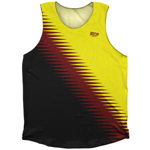 Lightning Fast Pattern Athletic Tank Top - Black Maroon Yellow