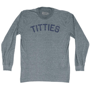 Titties Adult Tri-Blend Long Sleeve T-shirt - Athletic Blue