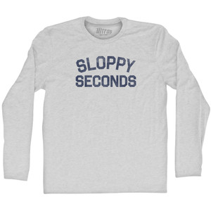 Sloppy Seconds Adult Cotton Long Sleeve T-shirt - Grey Heather