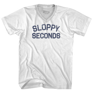 Sloppy Seconds Adult Tri-Blend V-neck T-shirt - White
