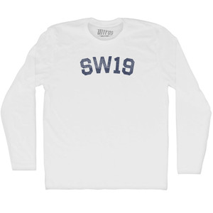 SW19 Adult Cotton Long Sleeve T-shirt - White
