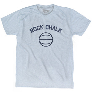 Rock Chalk Basketball Adult Tri-Blend T-shirt - Athletic White