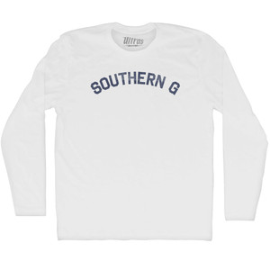 Southern G Adult Cotton Long Sleeve T-shirt - White