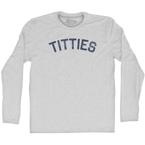 Titties Adult Cotton Long Sleeve T-shirt - Grey Heather