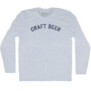 Craft Beer Adult Tri-Blend Long Sleeve T-shirt - Athletic White