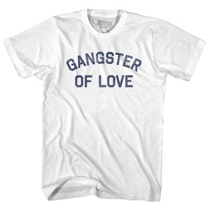 Gangster of Love Womens Cotton Junior Cut T-Shirt - White Gangster of Love Womens Cotton Junior Cut T-Shirt - White