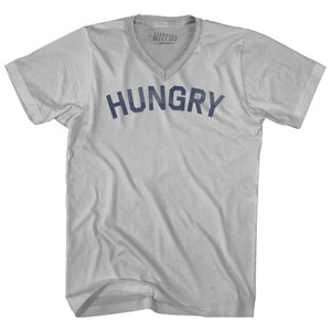 Hungry Adult Tri-Blend V-neck T-shirt - Cool Grey